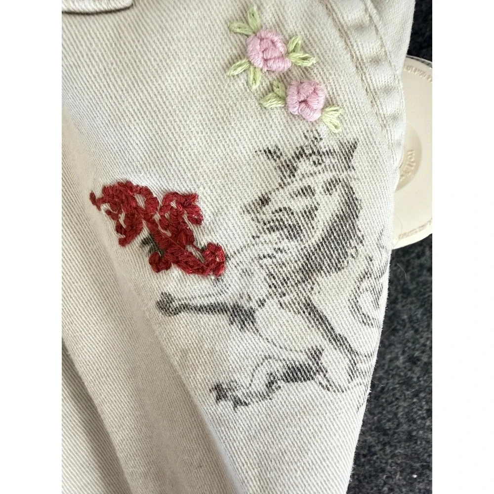 Ralph Lauren Girls Sz 6 RARE Postage Print Embroidered Horse VTG Khaki Pants